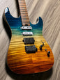 Soloking MS-1 Custom 24 HSS FMN Roasted Flame Maple Neck in Beach Sunset Surf Fade JESCAR